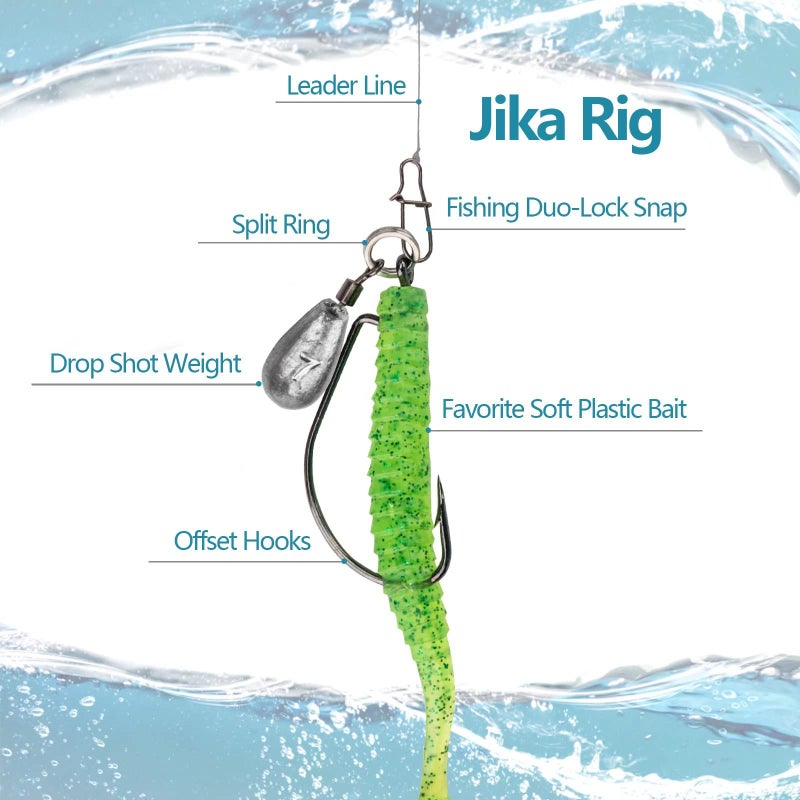 THKFISH Fishing Weights Fishing Sinker Drop Shot Weights Fishing Weights Kit Drop Shot Rig Wacky Hooks Offset Hooks Fishing Tackle D-28pcs-Waterdrop Shape - Image 4